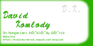 david komlody business card